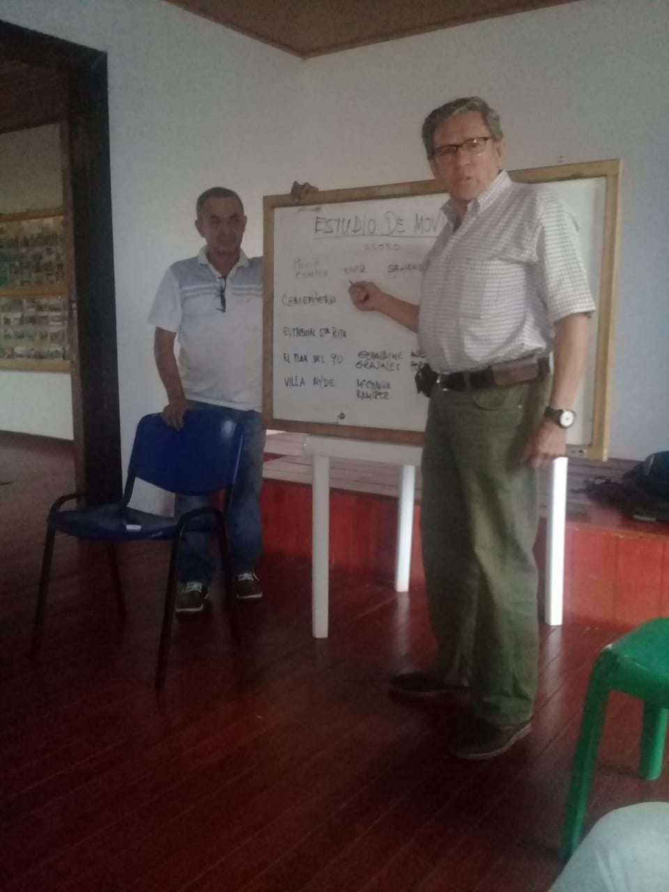 Ing. Heriberto Rojas Rodríguez — Explicación de la metodología del estudio de movilidad en el tablero, Belalcázar, Caldas (estudio de transporte público mixto)