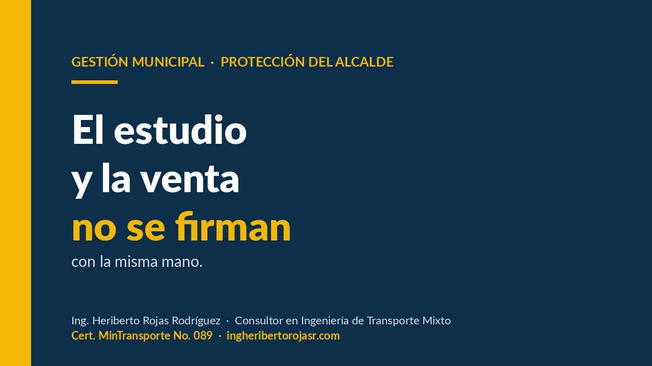 Estudio de transporte mixto sin conflicto de interés: qué debe verificar el alcalde antes de contratar